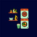 Illustration for a Laundry service. Laundry room: washing machine, iron, detergents. For Laundry Service beautiful