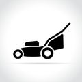 Lawn mower icon on white background