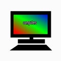 Illustration of an LCD screen and a computer keyboard Royalty Free Stock Photo