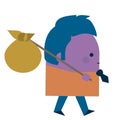 Illustration of a leaving businessman carrying a bundle - business and working design