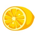 Illustration of lemon. Food adversting icon for industry and business.