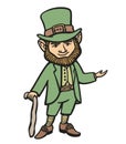 Illustration of leprechaun. Vector isolated Hand drawn isolated illustration. stock irish pub illustration. Saint