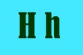 Illustration of the letter `h` in its minuscule and uppercase form Royalty Free Stock Photo