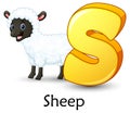 Letter S is for Sheep cartoon alphabet