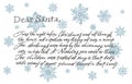 Illustration of a letter from Santa Claus on background with snowflakes template. Xmas postcard. Vintage illustration. Royalty Free Stock Photo