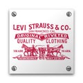 Illustration of Levi Strauss & Co signage isolated on a white plate. For illustrative editorial use