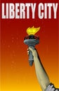 Illustration of Liberty lady monument hand Royalty Free Stock Photo