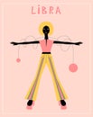 Illustration with Libra - astrological zodiac sign. The Scales