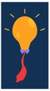 Illustration of the light bulb mascot as a brilliant idea. with an entrepreneur tie. logo vector Royalty Free Stock Photo