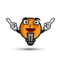 Illustration light bulb mascot cartoon character. illustration flat style Royalty Free Stock Photo