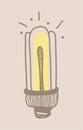 Illustration of a light bulb on pale background