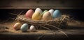 Light Colored Easter Eggs in a Nest