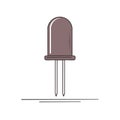 Illustration of a Light Emitting Diode (LED) in a simple flat style Royalty Free Stock Photo