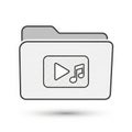 Illustration of a light grey file folder icon with a transparent Royalty Free Stock Photo