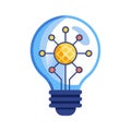 Innovative Idea: Lightbulb with Network Connections for Technology Concept Royalty Free Stock Photo