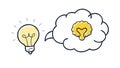Lightbulb Idea Cloud Thinking Concept, vector design Generative AI Royalty Free Stock Photo