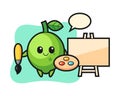 Illustration of lime mascot as a painter