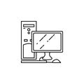 Computer, icon, pc, , screen, flat, symbol, illustration, desktop, isolated, design, monitor, modern, technology, equipment,