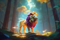 illustration of a lion in the forestillustration of a lion in the foresta cartoon tiger in the forest
