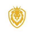 Illustration lion king shield logo