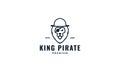 Illustration lion pirates head face with hat logo design Royalty Free Stock Photo