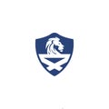Lion shield logo design template Royalty Free Stock Photo