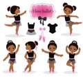 Illustration of little ballerinas and other related items.