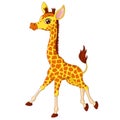 Illustration of little giraffe calf running Royalty Free Stock Photo