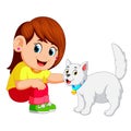 Little girl and her pet cat Royalty Free Stock Photo