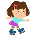 Little girl roller roller skates Royalty Free Stock Photo