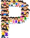 Illustration of Little kids form alphabet P Royalty Free Stock Photo