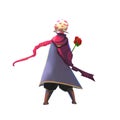 Illustration: A Little Prince with His Rose.