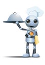 Little robot elegant male chef