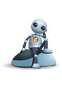 Little robot sit on computer mouse Royalty Free Stock Photo