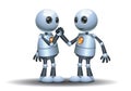 Little robots team mate handshake image