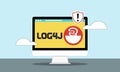 Illustration of Log4j and Log4Shell vulnerability. Cybersecurity and information security incidence concept. System error cyber