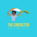 The cricketer vector mascot logo
