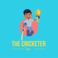 The cricketer vector mascot logo