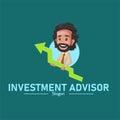 Investment advisor vector mascot logo