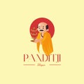 Pandit ji vector mascot logo