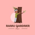 Ramu Gardner vector mascot logo Royalty Free Stock Photo