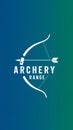 Archery logo template with bow and arrow. Vector Illustration. Royalty Free Stock Photo