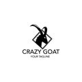 illustration logo goat outdoor line art minimalist vector design.