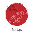 Illustration logo with linear fish