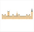 Illustration of the London Palace of Westminster in England for mobile or web design