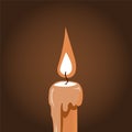 Illustration of a lonely candle burning in the dark Royalty Free Stock Photo