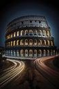 illustration, long exposure of colosseum rome italy, ai generative Royalty Free Stock Photo