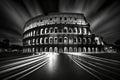 illustration, long exposure of colosseum rome italy, ai generative Royalty Free Stock Photo