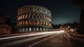 illustration long exposure of colosseum rome italy. Generative AI Royalty Free Stock Photo