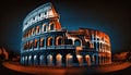 illustration long exposure of colosseum rome italy. Generative AI Royalty Free Stock Photo